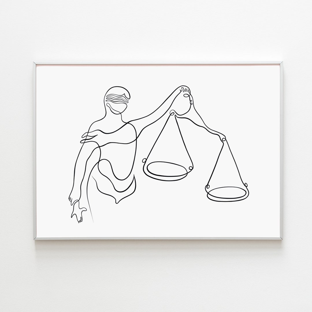 Lady Justice Print, Law Art Printable, Supreme Gift for Lawyer Office