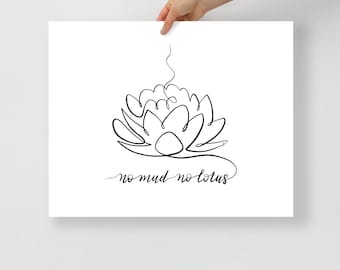 Lotus Flower Quote ART PRINT Inspirational, Motivational, Zen, Yoga ...