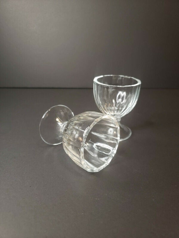 Vintage Glass Egg Cups Set of 2 Etsy UK