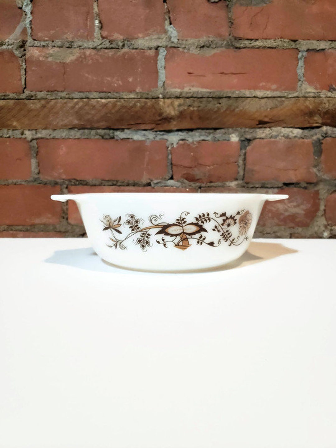 Vintage Pyrex Brown Vine Plato redondo de cazuela - Etsy España