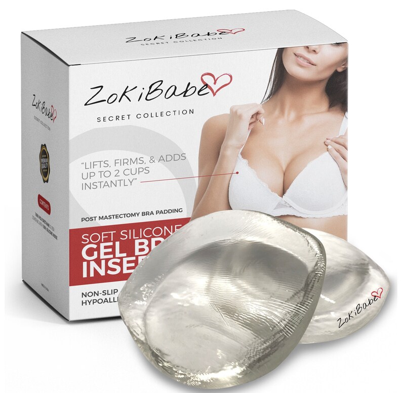 ZokiBabe Silicone Gel Bra Insert Large Transparent / Clear Etsy