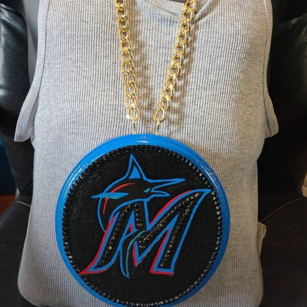 Baseball Bling Necklace Etsy