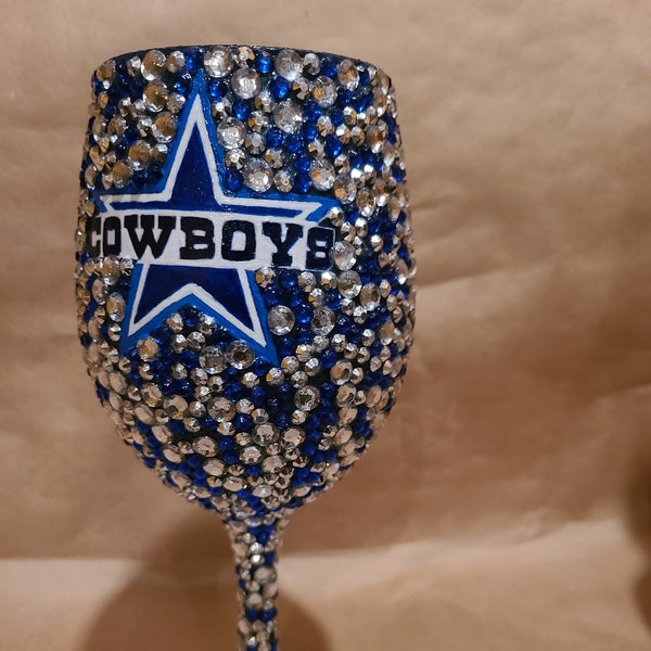 Large Bling dallas cowboys wine glass cowboys drinking class cowboys bling glass dc4l glass party wine cowboys