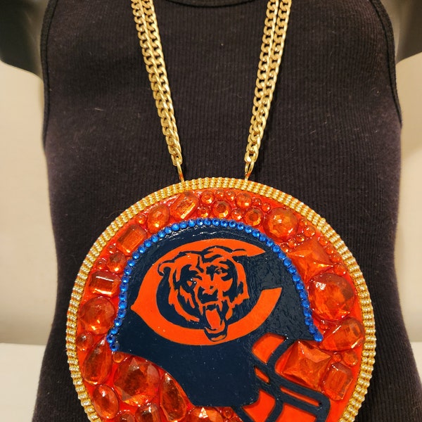 Chicago bears bling chain necklace chicago bears turnover chain chicago bears necklace big chain bears chicago necklace big chain chicago