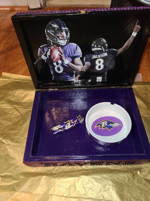 Ravens Baltimore Ravens Cigar Box Set Ravens Decorated -   Hong