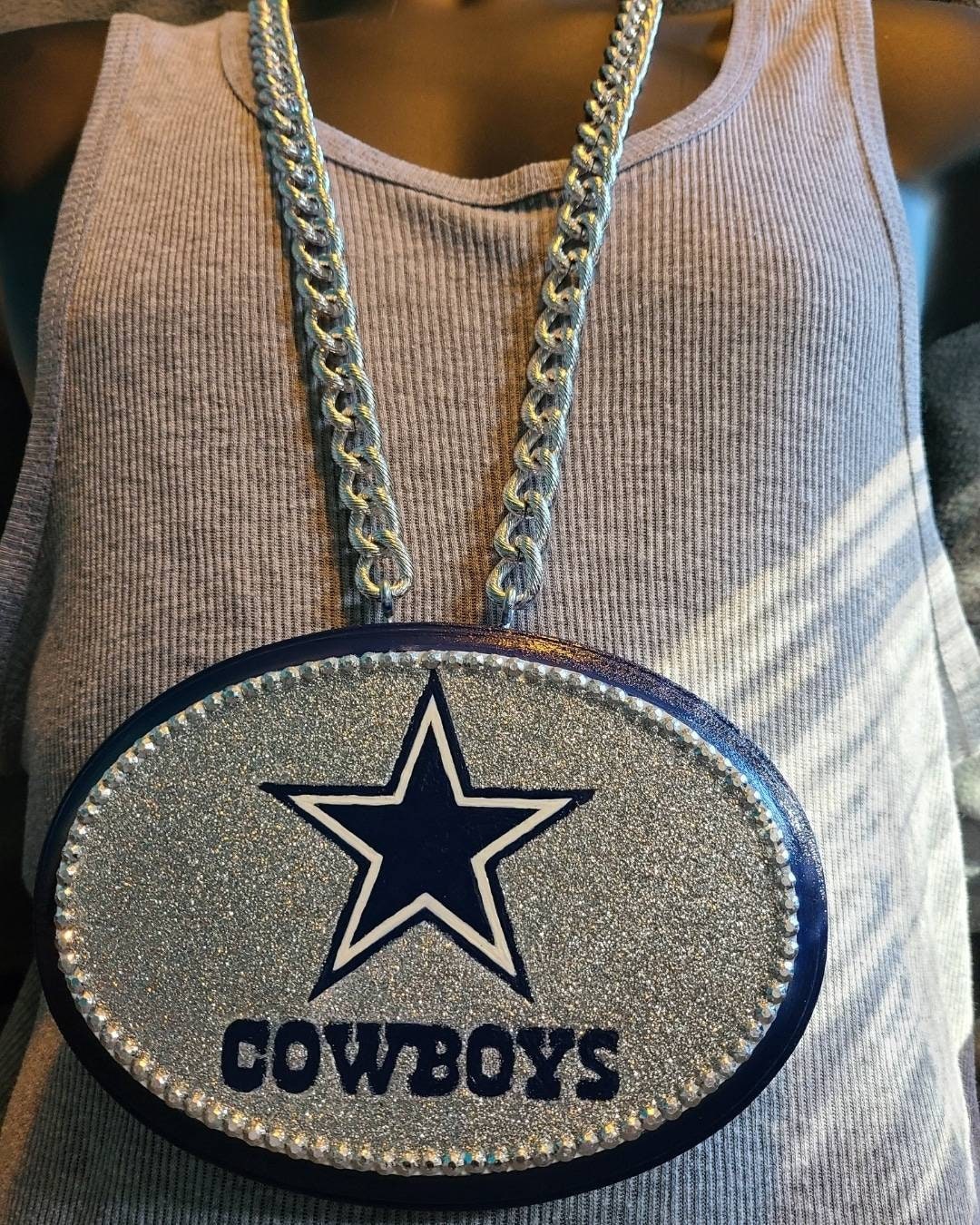 Dallas Cowboys Necklace Cowboys Bling Chain Cowboys Game Day Etsy