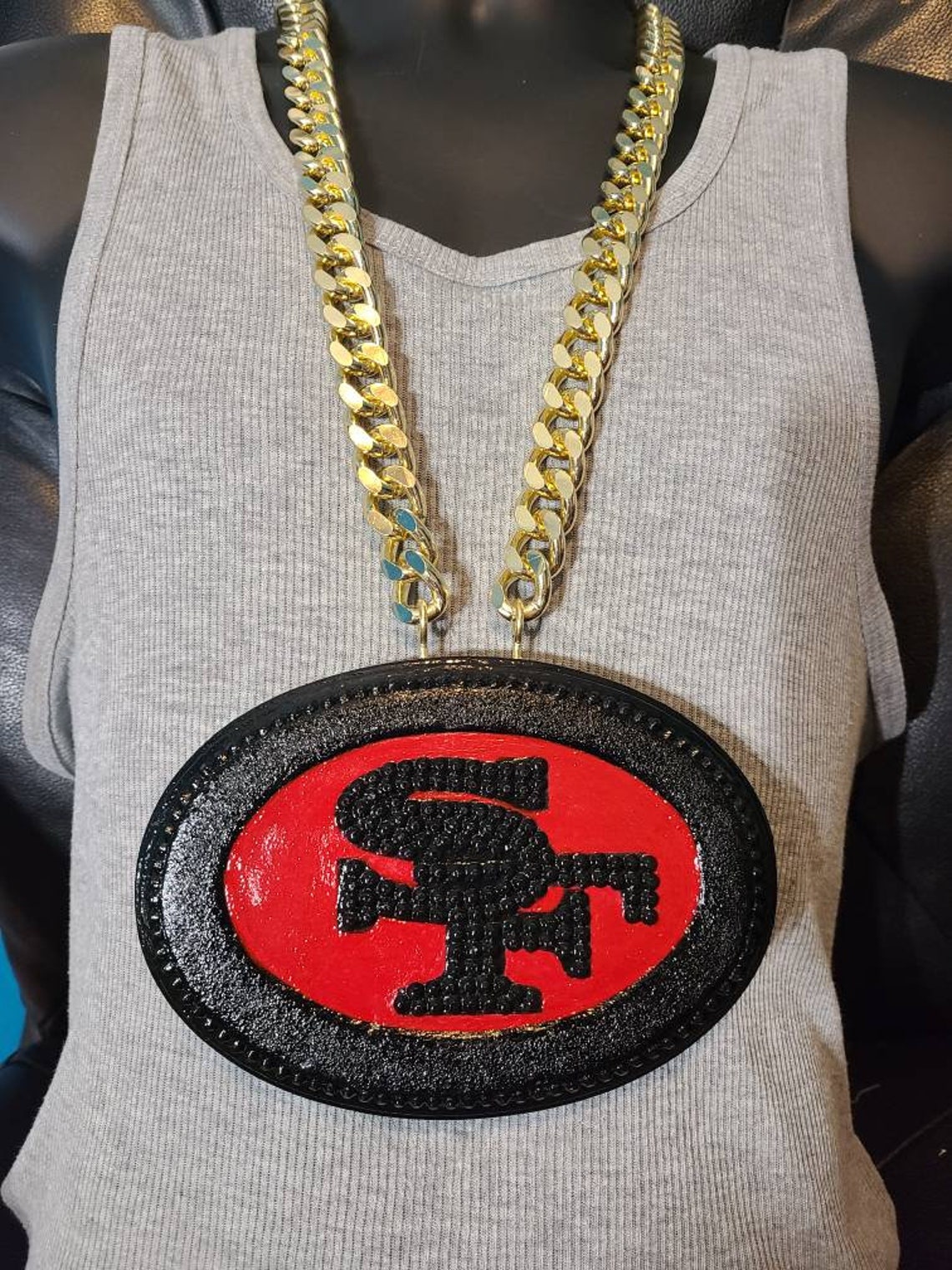 49ers red and black bling chain San Francisco 49ers chain San | Etsy