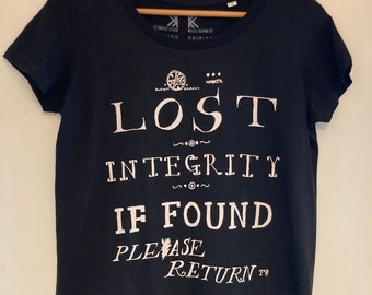 Rare Radiohead Lost Integrity official W.A.S.T.E. Merch black T-Shirt Size Uk/EU small (US extra small) hard to find limited edition