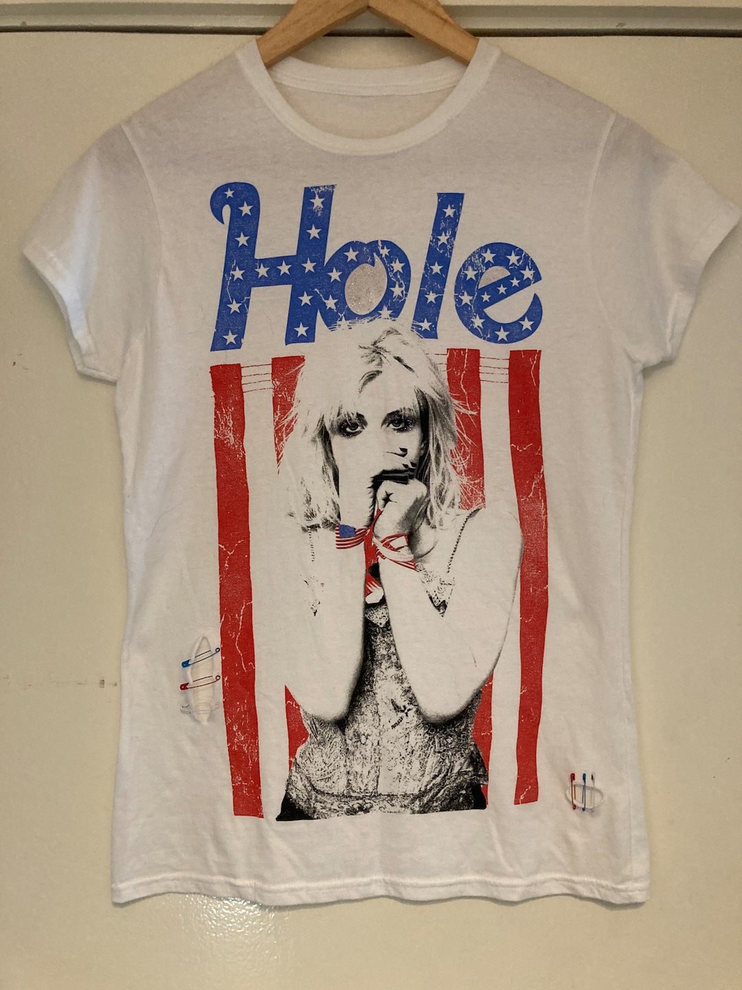 Hole Courtney Love Band T-shirt Ladies Size M, Holes With Hole Courtney Love Band T-shirt Ladies Size M, Holes With