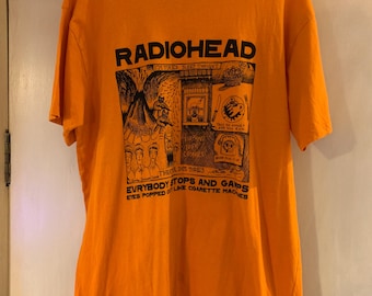 Radiohead WASTE Kid A Amnesiac Orange T-shirt Official Merch Size