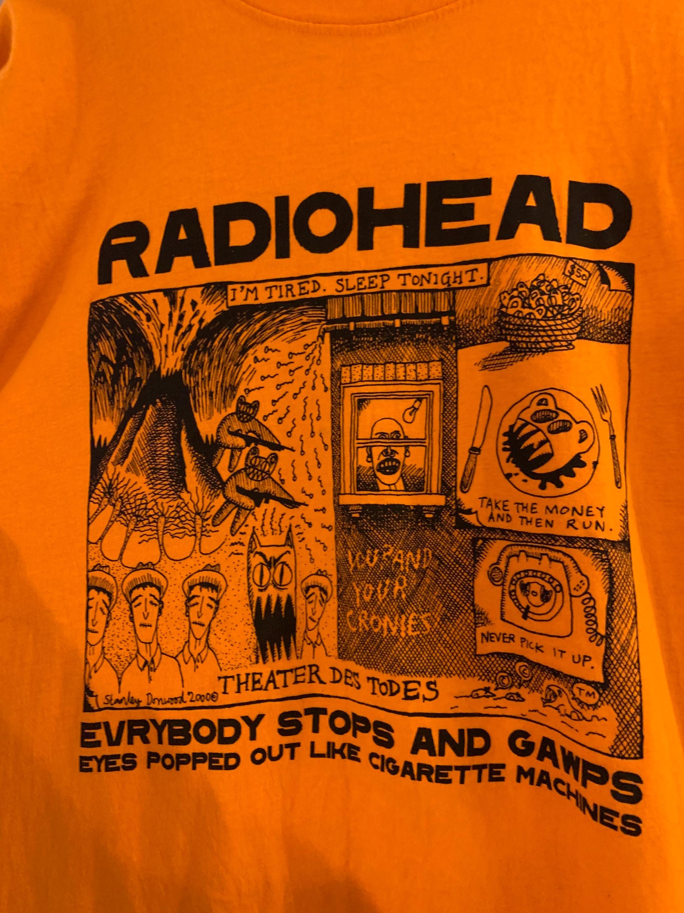 Radiohead WASTE Kid A Amnesiac Orange T-shirt Official Merch