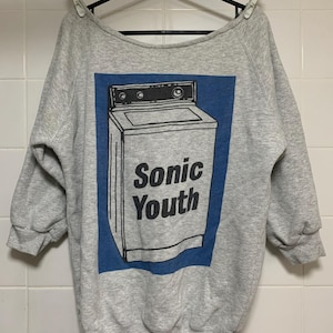 Rare 90’s Sonic Youth Washing Machine grey sweater size Large