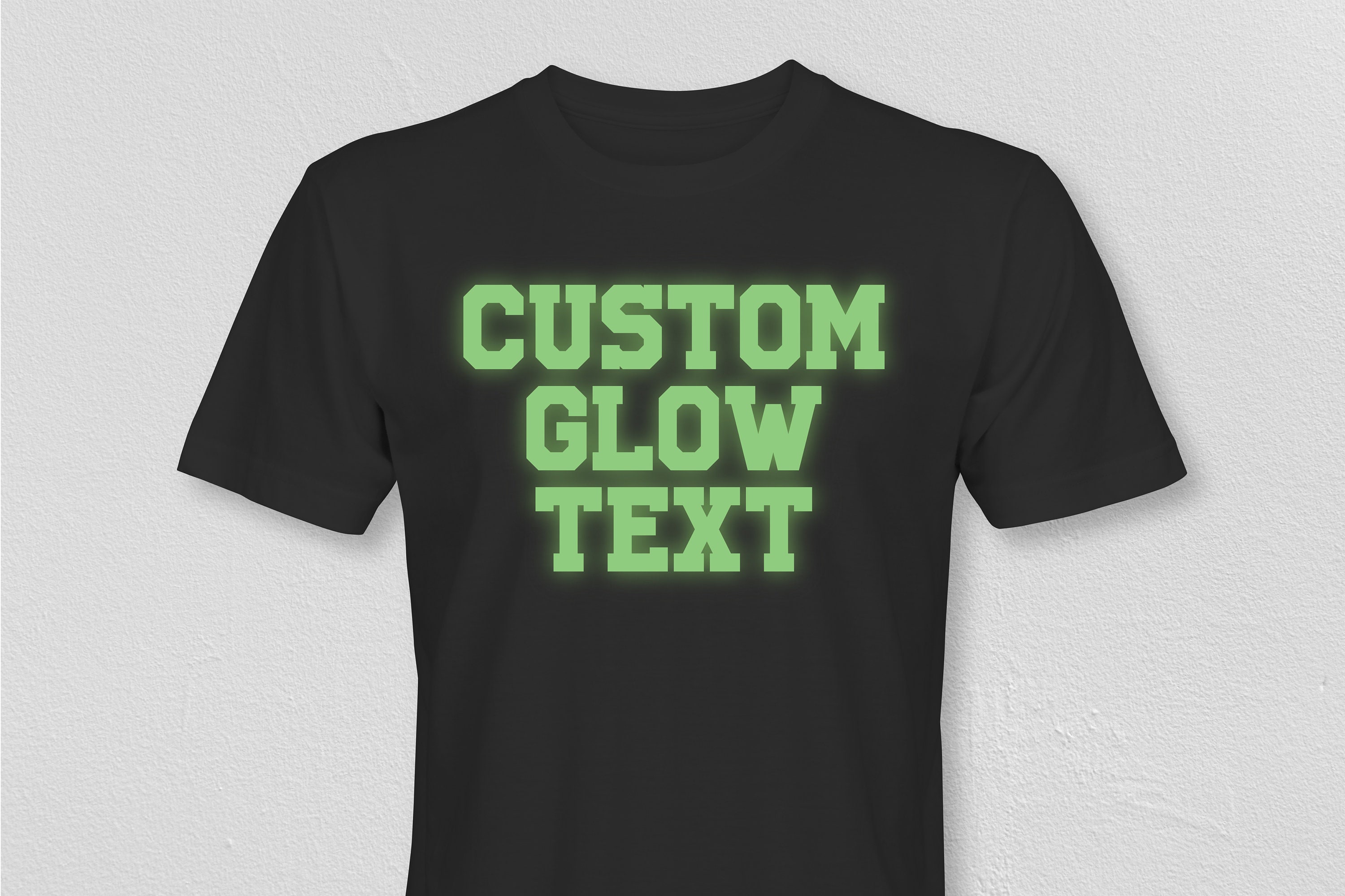 Custom Glow in the dark text shirt Personalized Shirts Etsy