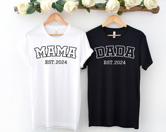 Mama and Dada T-shirt, Mother and fathers day gift, baby shower gifts, new parents family shirts, matching shirts for new parents
