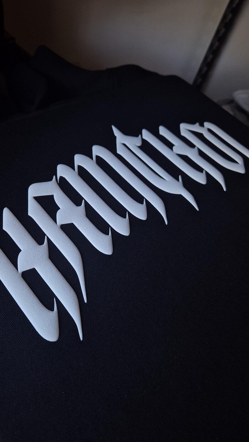 Custom Puff Print Hoodie - Personalized 3D Text Sweatshirt image 5