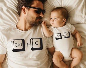 Copy Paste Shirt Set - Father and Baby Matching Shirts - Copy And Paste Daddy And Daughter Shirts - New Baby Gift