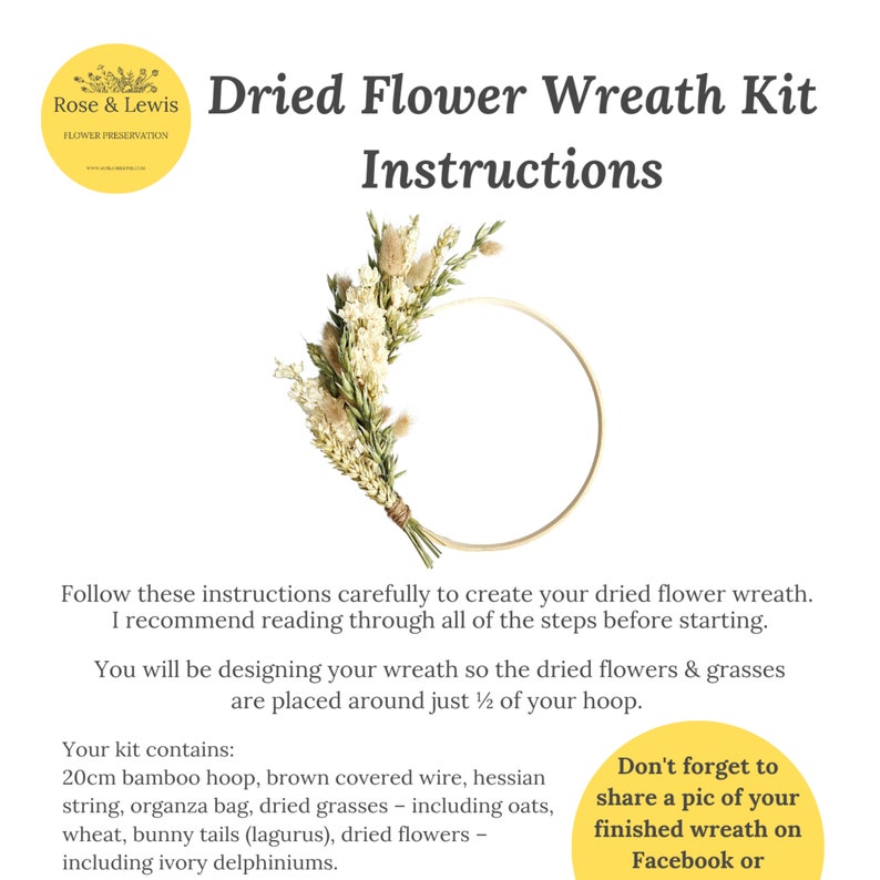Dried flower wreath making kit for adults, best friend gift for her, Christmas gift for mum, hen do activities, craft kits for women image 6