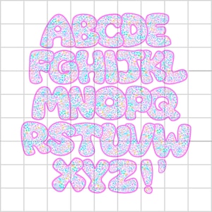 LEOPARD print LETTERS PNG, Happy Birthday font png, Easter letters png, chubby bubble pastel font, doodle alphabet, summer tie dye font png
