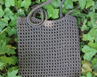 Brown market bag, crochet bag, shoulder bag, tote bag, net bag