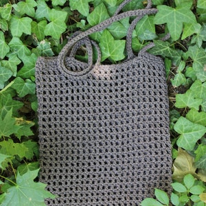 Brown market bag, crochet bag, shoulder bag, tote bag, net bag