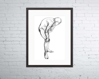 Life Drawing in charcoal - print