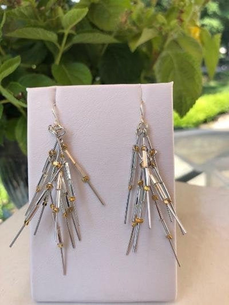 Fringe Dangle Earrings on Sterling Silver French Backs