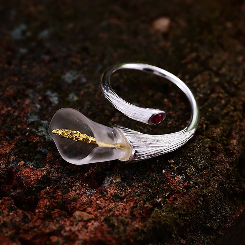 Calla Lily Flower Ring Anniversary Gift
