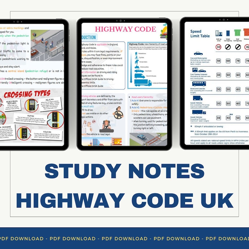 Uk Driving Guide.pdf Highway Code UK Study Notes - Driving Theory Test Essentials - Etsy UK