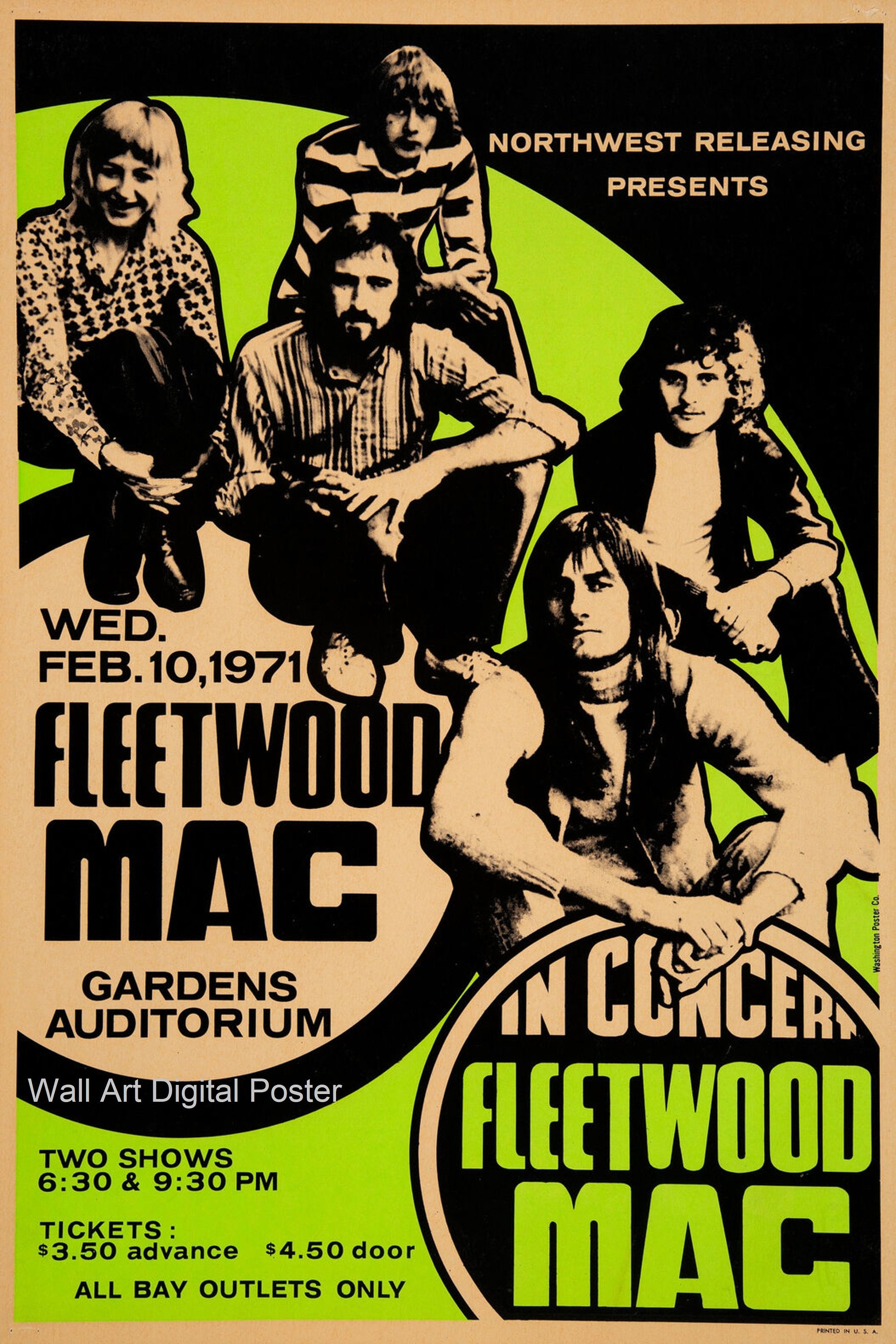 Fleetwood Mac poster Rock concert music poster Wall Art | Etsy