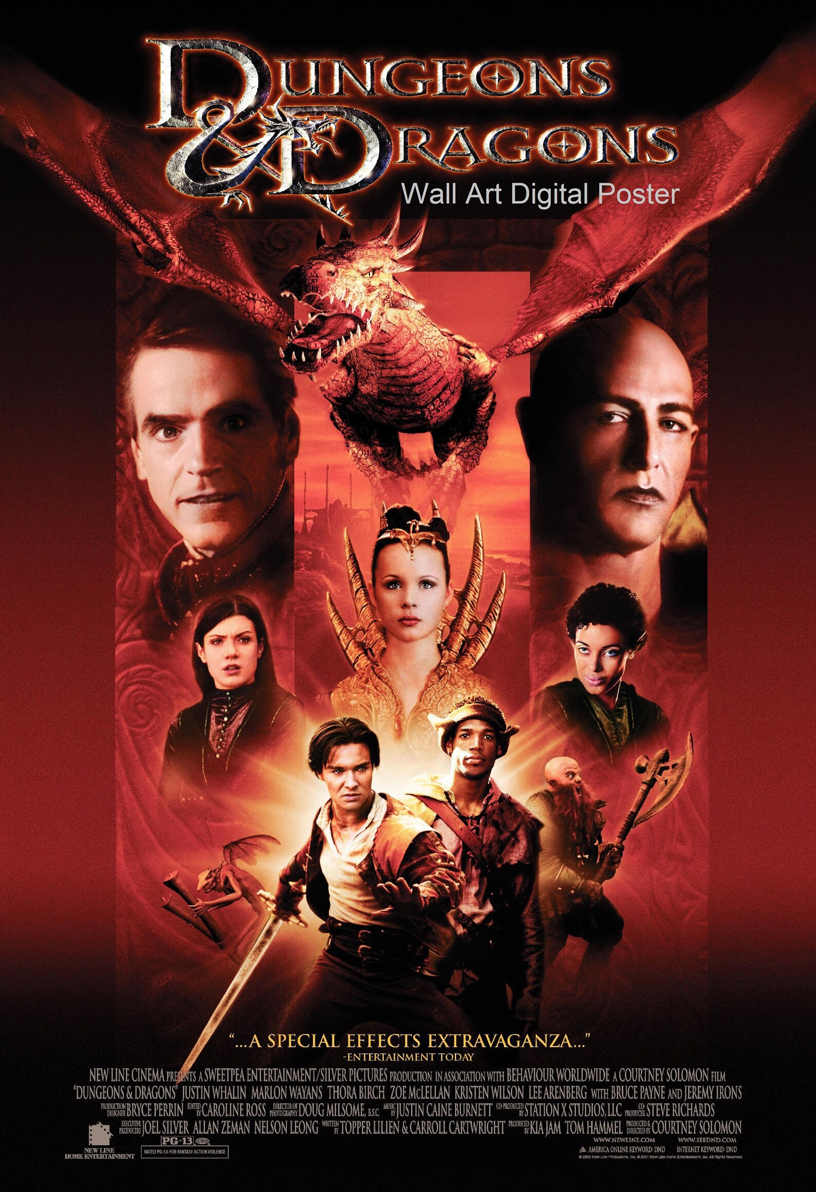 Dungeons Dragons. digital downloadable movie poster. Etsy