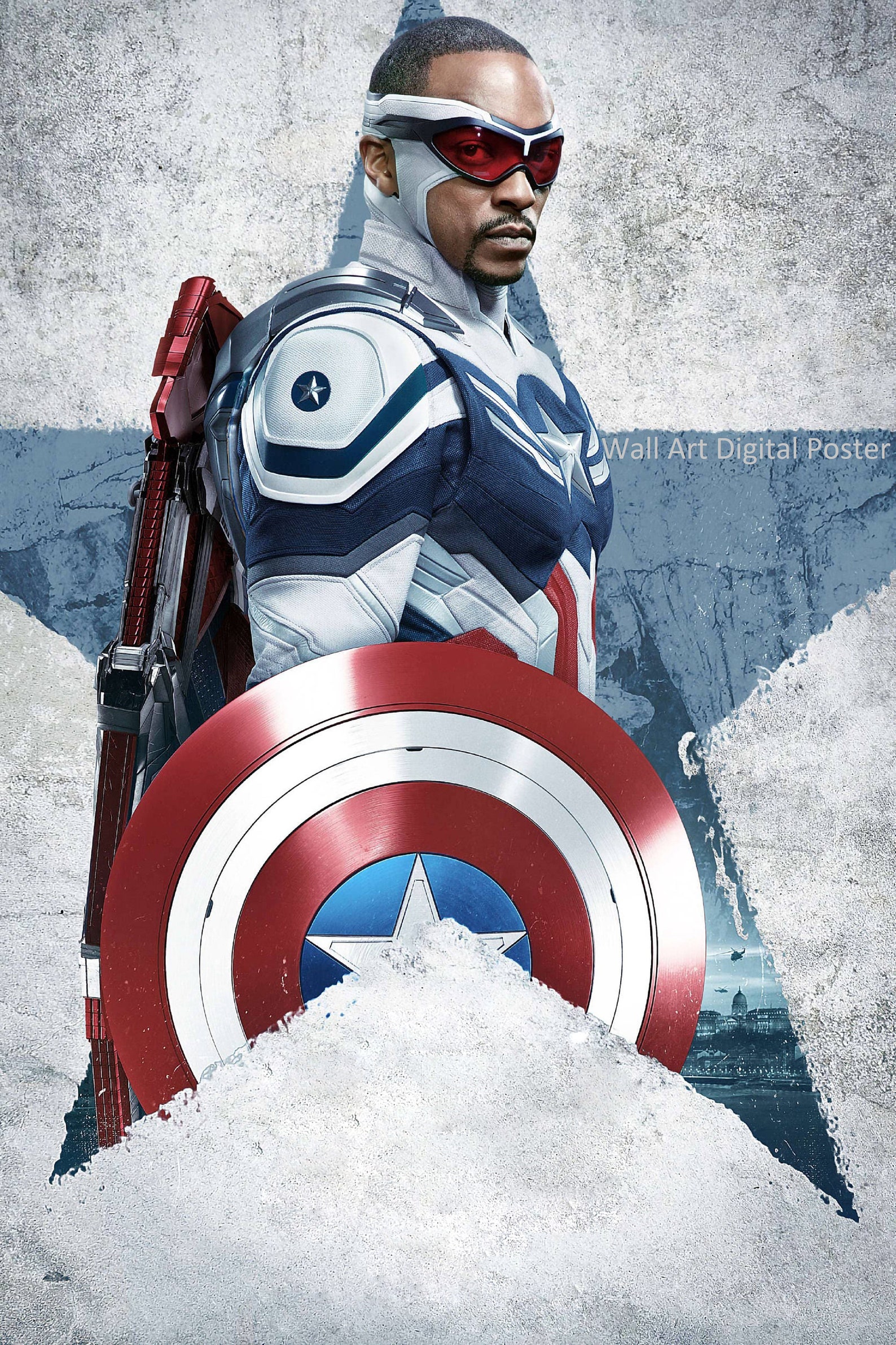 Captain America poster. Digital downloadable poster. Wall Art | Etsy