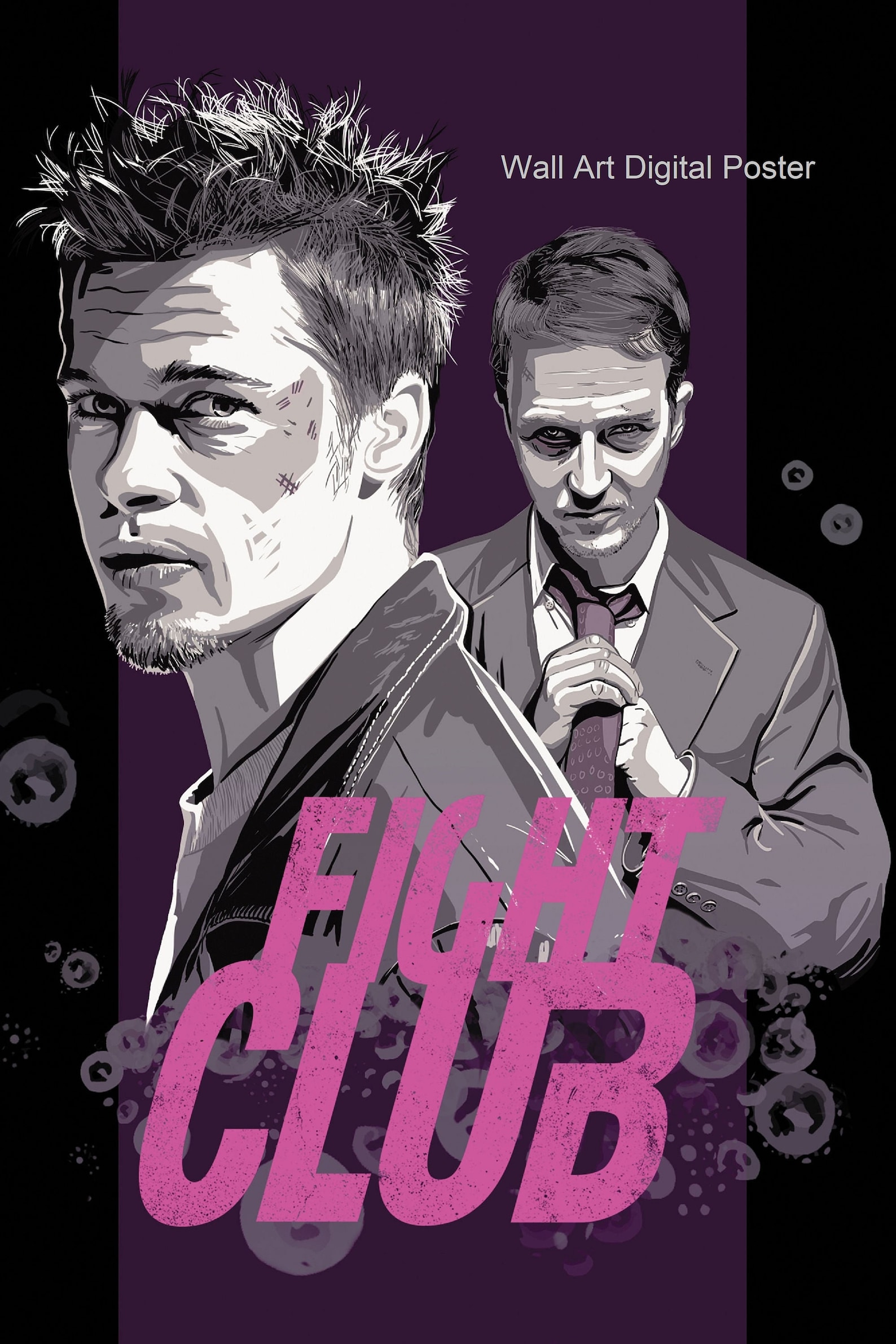 Fight Club digital downloadable movie poster. Wall Art | Etsy