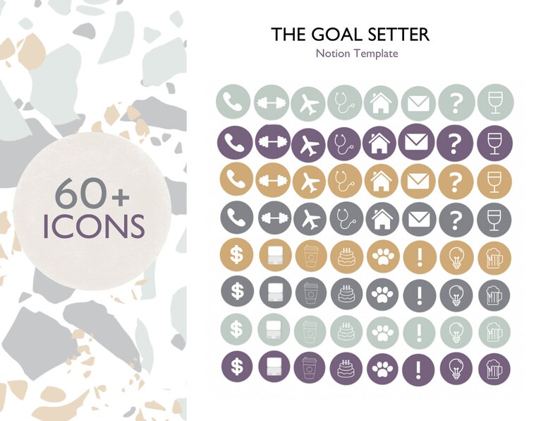 Notion Template the Goal Setter Digital Planner Set Simple Etsy