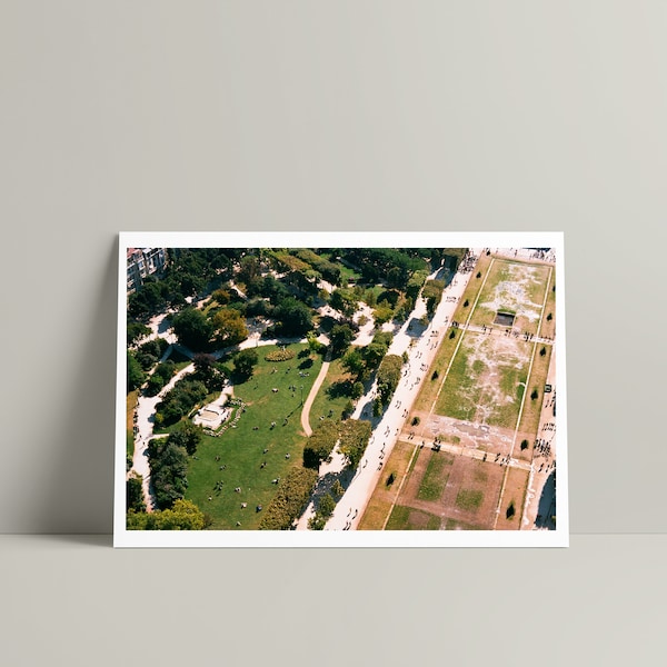 Instant Digital Download Photo Print of Ariel view looking down from Eiffel Tower shot in Colour on 35mm (Standard Size 4x6'' and A6)