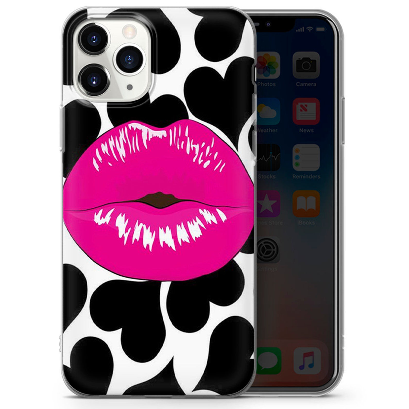 Cute Lip Kiss Phone Case for iPhone 12 iPhone 11 Pro XS pro Etsy
