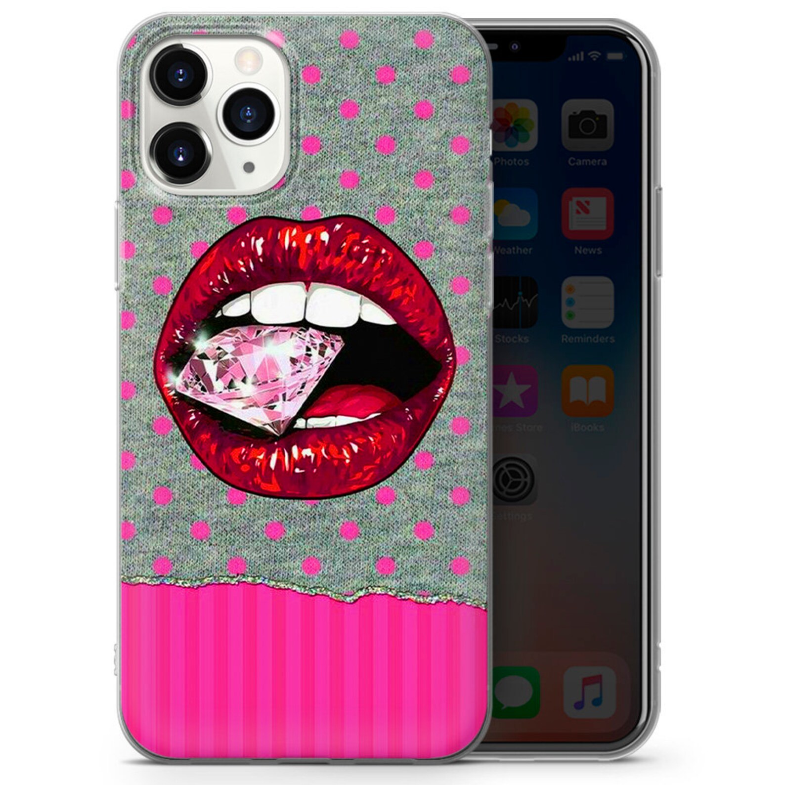Cute Lip Kiss Phone Case for iPhone 12 iPhone 11 Pro XS pro Etsy