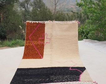 Taybi | Beni Ourain 7x10 Moroccan Rug Ultra Soft | Handmade Berber Wool Carpet | 7x10'56 Ft | 214x322 cm