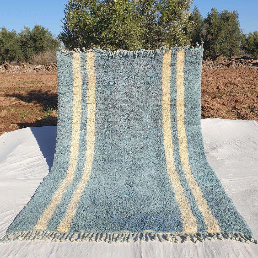 Luxurious Ultra Soft & Thick Sky Blue Beni Mrirt Rug Handwoven Shag Rug Plush Premium Moroccan Area Rug Boho Decor Custom Made Free Shipping