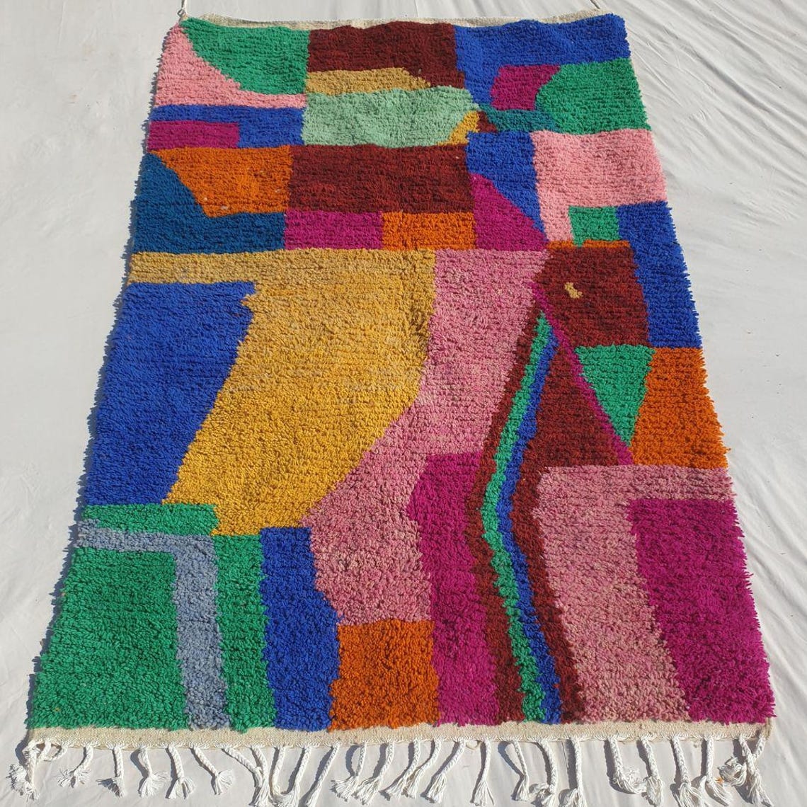 Super Soft Fluffy Colorful Moroccan Rug 5x8 Beni Ourain Berber Design Decor Bedroom Boho Living Room Free Shipping 70% Off - READY TO SHIP image 4