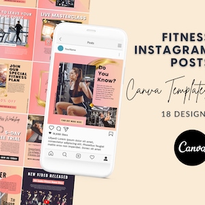 Fitness Instagram Post Templates| Fitness Instagram|Gym Canva Templates|Workout Instagram Post Template|Fitness Templates|Fitness Canva