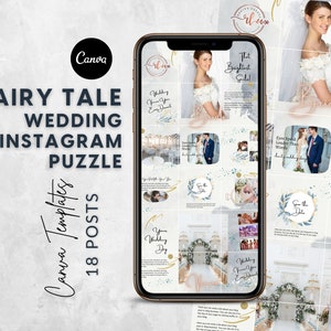Wedding Instagram Puzzle Template|Canva Instagram Puzzle Template|Wedding Template|Canva Templates|Instagram 18 Posts|Canva Instagram Posts