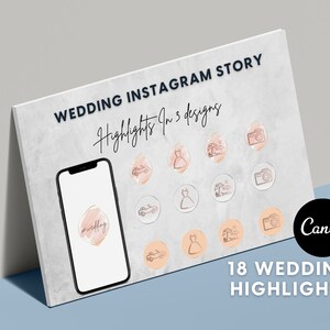 18 Hochzeit Instagram Highlights|Instagram Story Highlights|CanvaTemplates|Wedding Icons Story|Instagram Story Templates|Wedding Canva