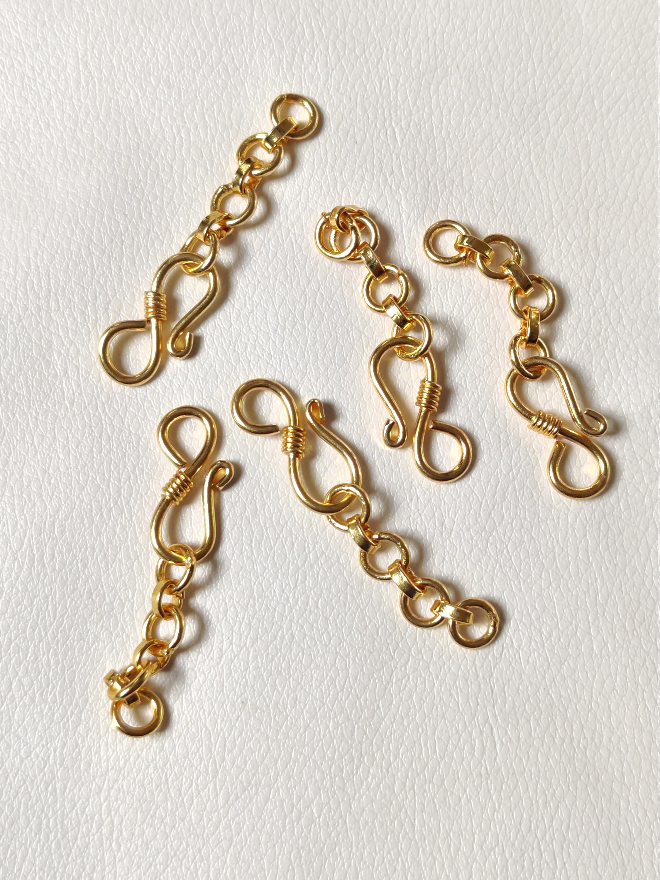 2 Pcs Gold Plated SHook Clasp with Double Sided Rope Gold Etsy