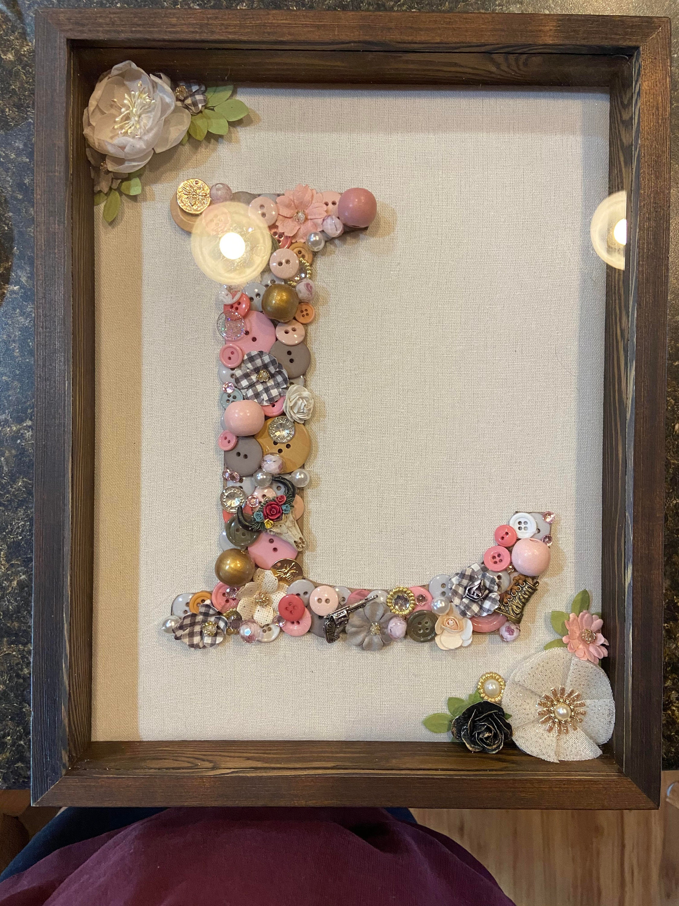 Custom Letter Art in Shadow Box Etsy