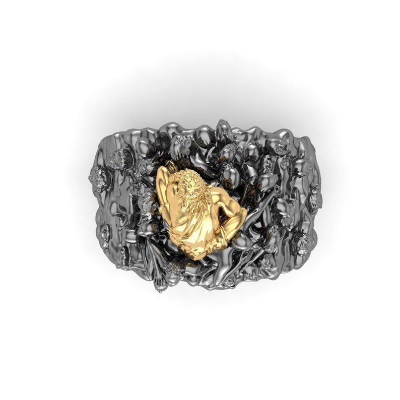 promise ring 14k yellow /& white gold over lord ring women fashion ring gift antique ring gift for her