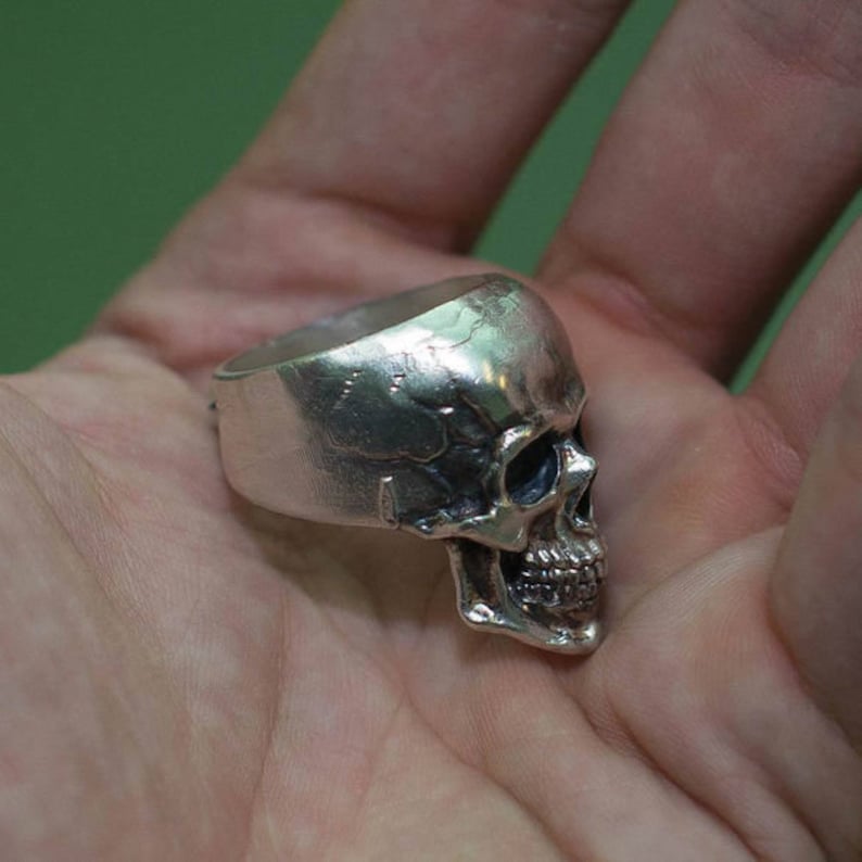 Unique Design Jewelry gift for her Biker Ring men skull ring Skull Silver Jewelry 925 sterling silver skull ring Silver Men/'s Rings