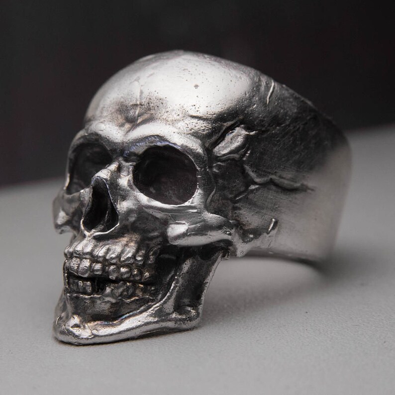 Unique Design Jewelry gift for her Biker Ring men skull ring Skull Silver Jewelry 925 sterling silver skull ring Silver Men/'s Rings