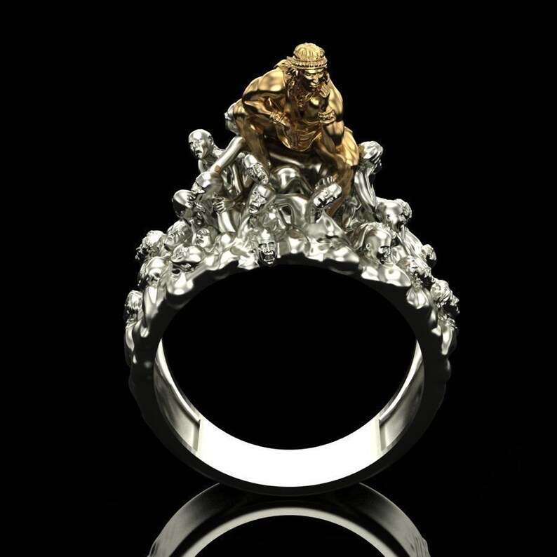 promise ring 14k yellow /& white gold over lord ring women fashion ring gift antique ring gift for her