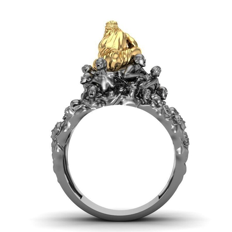 promise ring 14k yellow /& white gold over lord ring women fashion ring gift antique ring gift for her