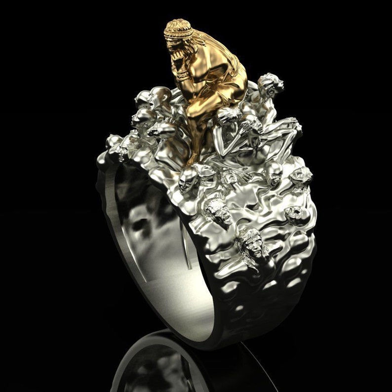 promise ring 14k yellow /& white gold over lord ring women fashion ring gift antique ring gift for her